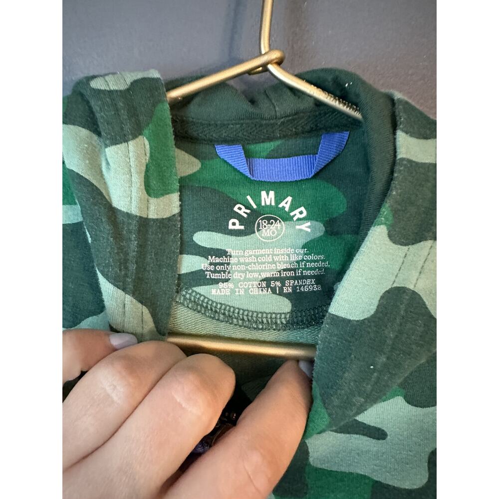 Primary Green Camo Zip Hoodie - Picture 3 of 3